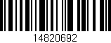 Código de barras (EAN, GTIN, SKU, ISBN): '14820692'