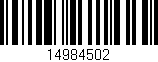 Código de barras (EAN, GTIN, SKU, ISBN): '14984502'