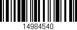 Código de barras (EAN, GTIN, SKU, ISBN): '14984540'