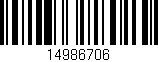 Código de barras (EAN, GTIN, SKU, ISBN): '14986706'