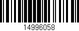 Código de barras (EAN, GTIN, SKU, ISBN): '14996058'