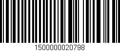 Código de barras (EAN, GTIN, SKU, ISBN): '1500000020798'