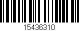 Código de barras (EAN, GTIN, SKU, ISBN): '15436310'