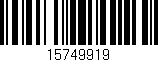 Código de barras (EAN, GTIN, SKU, ISBN): '15749919'