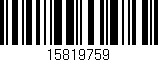 Código de barras (EAN, GTIN, SKU, ISBN): '15819759'