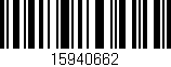 Código de barras (EAN, GTIN, SKU, ISBN): '15940662'