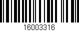 Código de barras (EAN, GTIN, SKU, ISBN): '16003316'