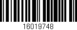 Código de barras (EAN, GTIN, SKU, ISBN): '16019748'