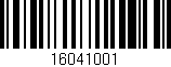 Código de barras (EAN, GTIN, SKU, ISBN): '16041001'
