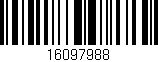Código de barras (EAN, GTIN, SKU, ISBN): '16097988'