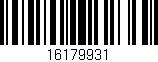 Código de barras (EAN, GTIN, SKU, ISBN): '16179931'