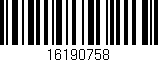 Código de barras (EAN, GTIN, SKU, ISBN): '16190758'
