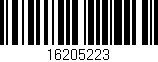 Código de barras (EAN, GTIN, SKU, ISBN): '16205223'