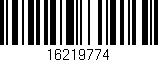 Código de barras (EAN, GTIN, SKU, ISBN): '16219774'