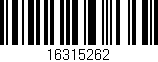 Código de barras (EAN, GTIN, SKU, ISBN): '16315262'