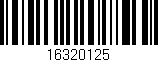 Código de barras (EAN, GTIN, SKU, ISBN): '16320125'