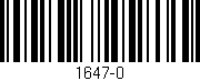 Código de barras (EAN, GTIN, SKU, ISBN): '1647-0'