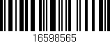 Código de barras (EAN, GTIN, SKU, ISBN): '16598565'