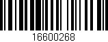 Código de barras (EAN, GTIN, SKU, ISBN): '16600268'