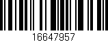 Código de barras (EAN, GTIN, SKU, ISBN): '16647957'
