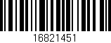 Código de barras (EAN, GTIN, SKU, ISBN): '16821451'