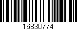 Código de barras (EAN, GTIN, SKU, ISBN): '16830774'