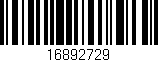 Código de barras (EAN, GTIN, SKU, ISBN): '16892729'