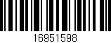 Código de barras (EAN, GTIN, SKU, ISBN): '16951598'