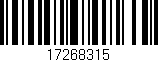 Código de barras (EAN, GTIN, SKU, ISBN): '17268315'