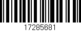 Código de barras (EAN, GTIN, SKU, ISBN): '17285681'