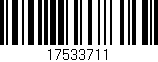 Código de barras (EAN, GTIN, SKU, ISBN): '17533711'