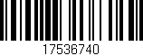 Código de barras (EAN, GTIN, SKU, ISBN): '17536740'