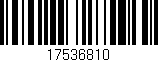 Código de barras (EAN, GTIN, SKU, ISBN): '17536810'