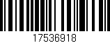 Código de barras (EAN, GTIN, SKU, ISBN): '17536918'