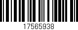 Código de barras (EAN, GTIN, SKU, ISBN): '17565938'