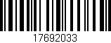 Código de barras (EAN, GTIN, SKU, ISBN): '17692033'
