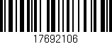 Código de barras (EAN, GTIN, SKU, ISBN): '17692106'