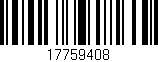Código de barras (EAN, GTIN, SKU, ISBN): '17759408'