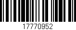 Código de barras (EAN, GTIN, SKU, ISBN): '17770952'