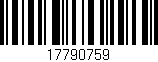 Código de barras (EAN, GTIN, SKU, ISBN): '17790759'