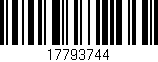 Código de barras (EAN, GTIN, SKU, ISBN): '17793744'