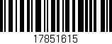 Código de barras (EAN, GTIN, SKU, ISBN): '17851615'