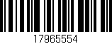 Código de barras (EAN, GTIN, SKU, ISBN): '17965554'