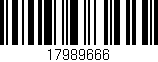 Código de barras (EAN, GTIN, SKU, ISBN): '17989666'