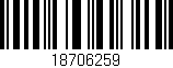 Código de barras (EAN, GTIN, SKU, ISBN): '18706259'