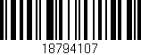 Código de barras (EAN, GTIN, SKU, ISBN): '18794107'
