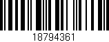 Código de barras (EAN, GTIN, SKU, ISBN): '18794361'