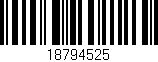 Código de barras (EAN, GTIN, SKU, ISBN): '18794525'