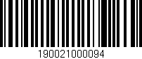 Código de barras (EAN, GTIN, SKU, ISBN): '190021000094'