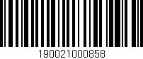 Código de barras (EAN, GTIN, SKU, ISBN): '190021000858'